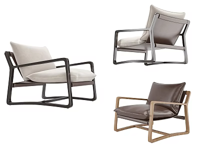 Sleek Modern Lounge Chair Designs With Leather Fabric Upholstery And Metal Wooden Frames 3d model