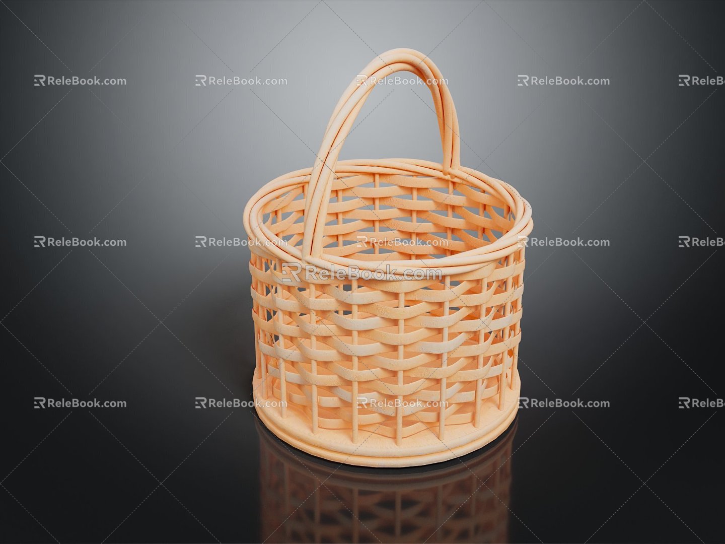 Modern basket weaving blue weaving basket bamboo basket weaving basket 3d model