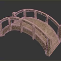 Wooden Arch Bridge Model With Railings Natural Wood Structure For Garden Decor
