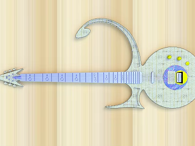 Creative Guitar Design with Art Supplies Painted Details and Decorative Elements 3d model