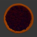 Steaming Juicy Purple Grapes Served in Orange Bowl on Dark Background