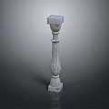 Classic Stone Decorative Column With Intricate Carved Details And Base