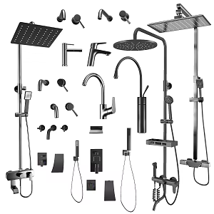Modern faucet simple faucet shower combination 3d model
