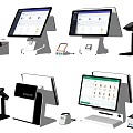Modern Business Equipment Including POS Terminals Barcode Scanners And Receipt Printers
