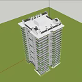 modern residential building 3d model