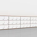 Public Storage Lockers With White Panels And Brown Frames In Row Arrangement