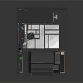 Modern Compact Room Interior With Bed TV Desk Chair And Wardrobe