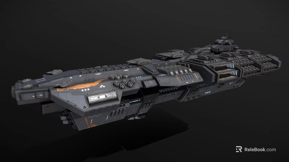 Futuristic Sci Fi Spaceship 3D Model With Detailed Structure And Illuminated Accents 3d model 