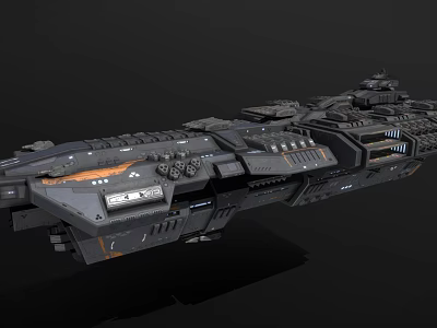 Futuristic Sci Fi Spaceship 3D Model With Detailed Structure And Illuminated Accents 3d model