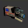 BetaCam Computer External Device With Black Body Blue Window Red Cable And Lens