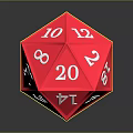 Red Polyhedral Commercial Equipment Dice With Numbered Faces For Business And Gaming Events