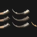Vintage Nordic Style Decorative Horn Ornament Set With Natural Tones And Metal Accents