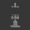 Mechanical Metal Components With Detailed Base Structure And Multiple Holes Design