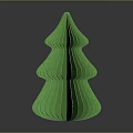 Green Collapsible Christmas Tree Decoration With Pleated Tiered Layers For Home