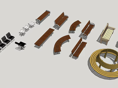 Modern public chair outdoor seat 3d model Modern public chair outdoor seat 3d model