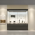 Modern Museum Exhibition Space With Glass Display Cases And Illuminated Artifacts