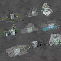 Decorative Garden Ornaments With Various Rock Formations Waterfalls And Mossy Details