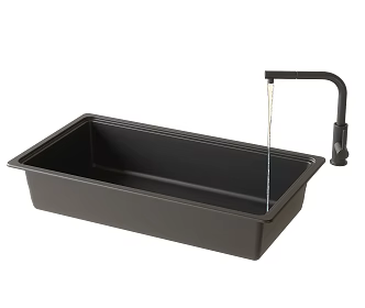 Modern kitchen dish basin kitchen single tank faucet 3d model