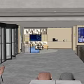 Modern Hotel Lobby Interior With Revolving Door Reception Desk And Seating Area Wooden Decor