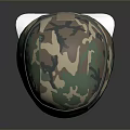 Camouflage Military Helmet Tactical Protective Gear On White Mannequin