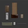 Various Furniture Pieces Including Tables Cabinets And Mixed Material Designs