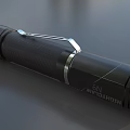 Black Metal Flashlight With Textured Grip And LED Bulb Design