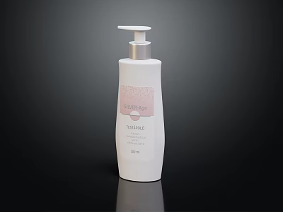 Gentle Tea Tree Oil Cleansing Milk In White Bottle With Pump Dispenser Design 3d model