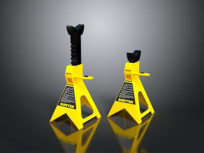 Yellow Heavy Duty Jack Stands For Vehicle Maintenance And Repair Equipment 3d model