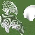 Modern White Pergola With Spiral Wave Design In Outdoor Green Lawn