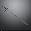 Medieval Weapon Sword With Intricate Hilt And Polished Metal Blade