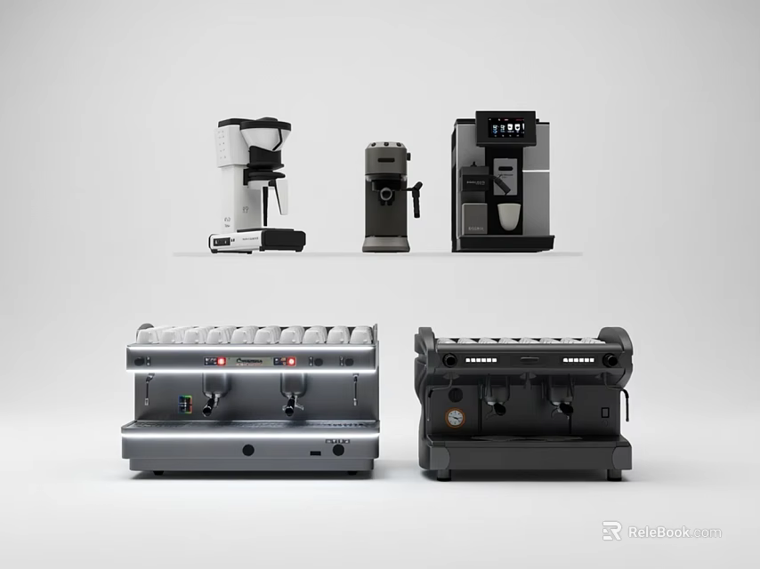Modern Household Coffee Appliances For Home And Commercial Use With Sleek Designs 3d model 