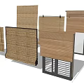 Various Wooden and Bamboo Window Blinds with Different Styles and Designs 3d model