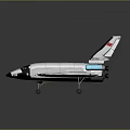 White Space Shuttle Model With Blue Engines Red Tail Logo And Landing Gear 3d model