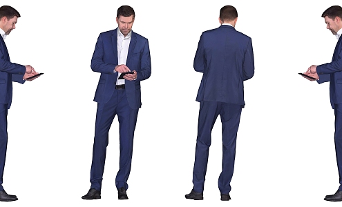 Business Male Office Figure Standing Men Suit Men 3d model