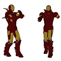 Iron Man Game Movie Character In Red And Gold Armor With Different Poses