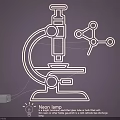 Modern Neon Lamp Combination with Microscope and Molecule Design for Home Decoration 3d model