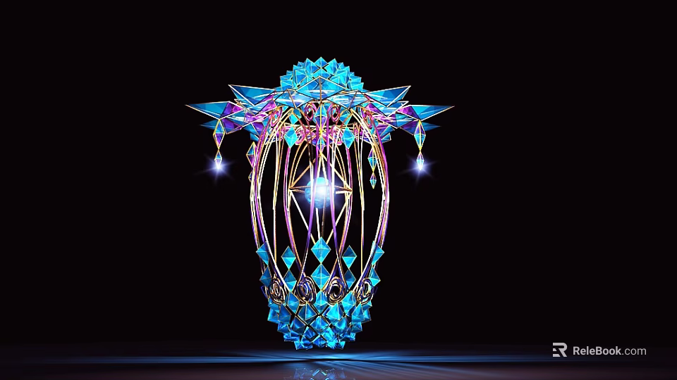 Gorgeous Crystal Decorative Lamp Design With Hanging Pendant And Sparkling Lighting For Home Decoration 3d model 