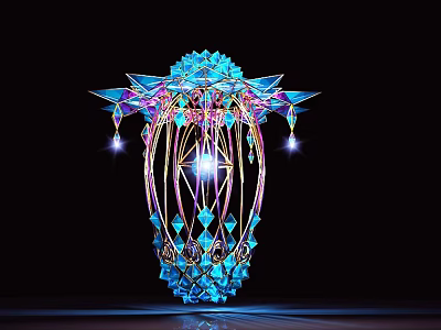 Gorgeous Crystal Decorative Lamp Design With Hanging Pendant And Sparkling Lighting For Home Decoration 3d model