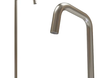 Modern Stainless Steel Kitchen Faucet With Curved Spout And Sleek Design 3d model