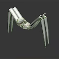 Silver Mechanical Spider With Long Metallic Legs And Robotic Structure 3d model