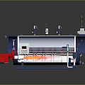 Industrial Cylindrical Tank Equipment With Control Panel Valves Gauges And Red Component