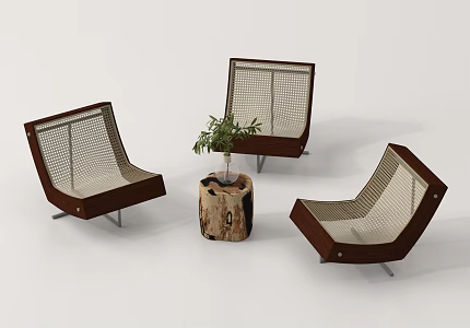 Modern Outdoor Leisure Chair Courtyard Leisure Chair Coffee Table Corner Table 3d model