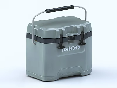 IGLOO Gray Portable Cooler With Black Handle And Insulated Storage Design 3d model