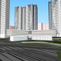 Modern High Rise Residential Complex Featuring Urban Layout And Green Surroundings