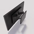 Modern Black Wall Mounted Television With Bracket And Rear Cables
