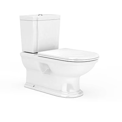 Modern White Ceramic Toilet for Bathroom with Sleek Design and Clean Lines 3d model