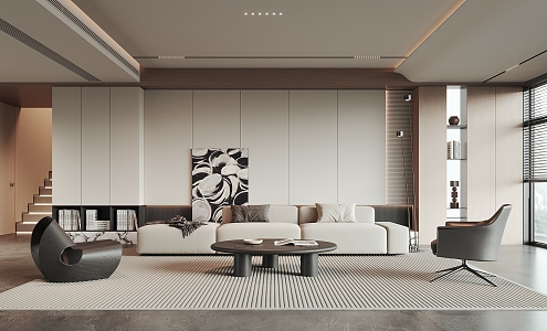 Modern Living Room Minimalist Living Room 3d model