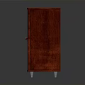 Red Textured Cabinet With Two Doors And Rolling Wheels For Home Storage Use