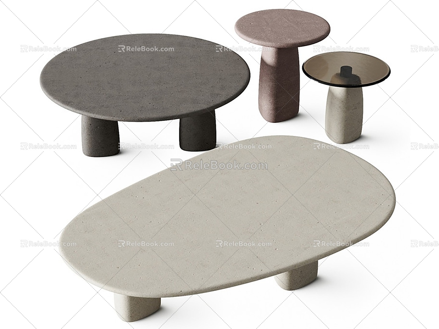 Coffee table side table 3d model