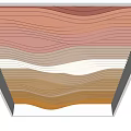 Layered Wavy Colorful Ceiling Design With Multiple Tones And Modern Structure
